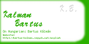kalman bartus business card